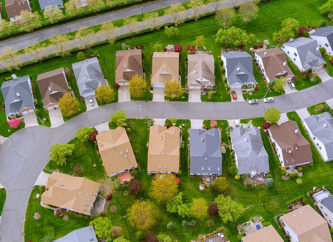 Oregon, OH - Overhead Aerial View of Residential Homes in Ohio